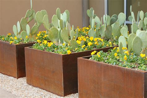 weathered steel planter box|cor ten weathered steel planter.